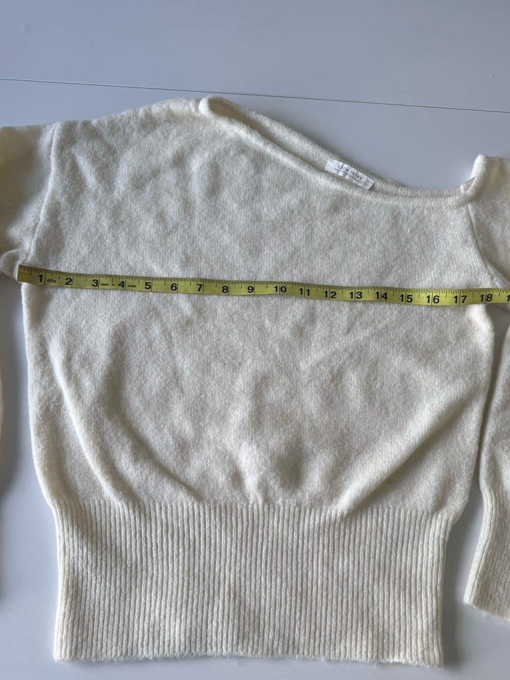 12th Tribe Margot Cream Asymmetrical Sweater - Size S - Picture 15 of 16